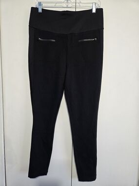 Cabi Black Pull On Pants Womens Medium Slim Ankle Stretch Career Work Zipper